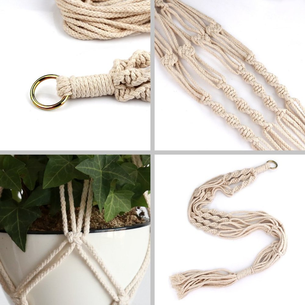 🌻NEW🌻 2 Boho Macrame Hanging Plant Holders - Picture 2 of 3